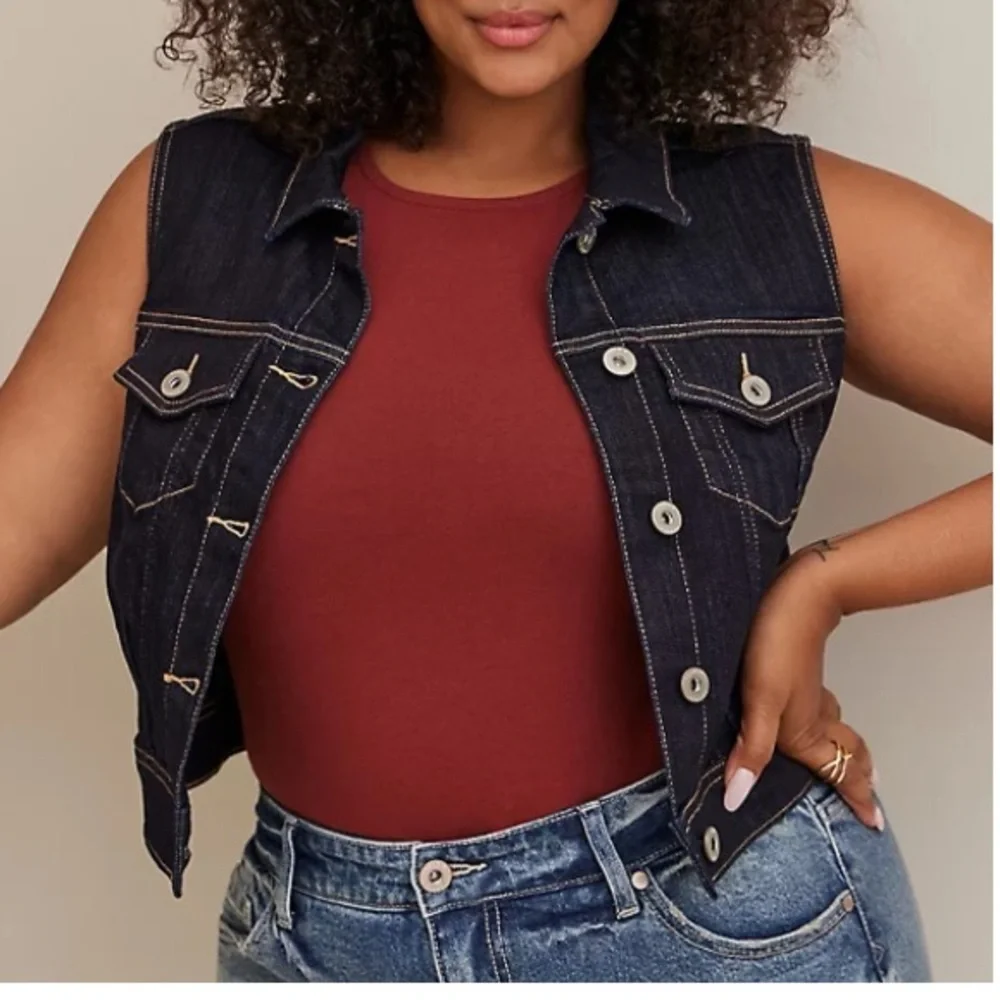 TORRID NWT DENIM CROP VEST - Picture 1 of 7